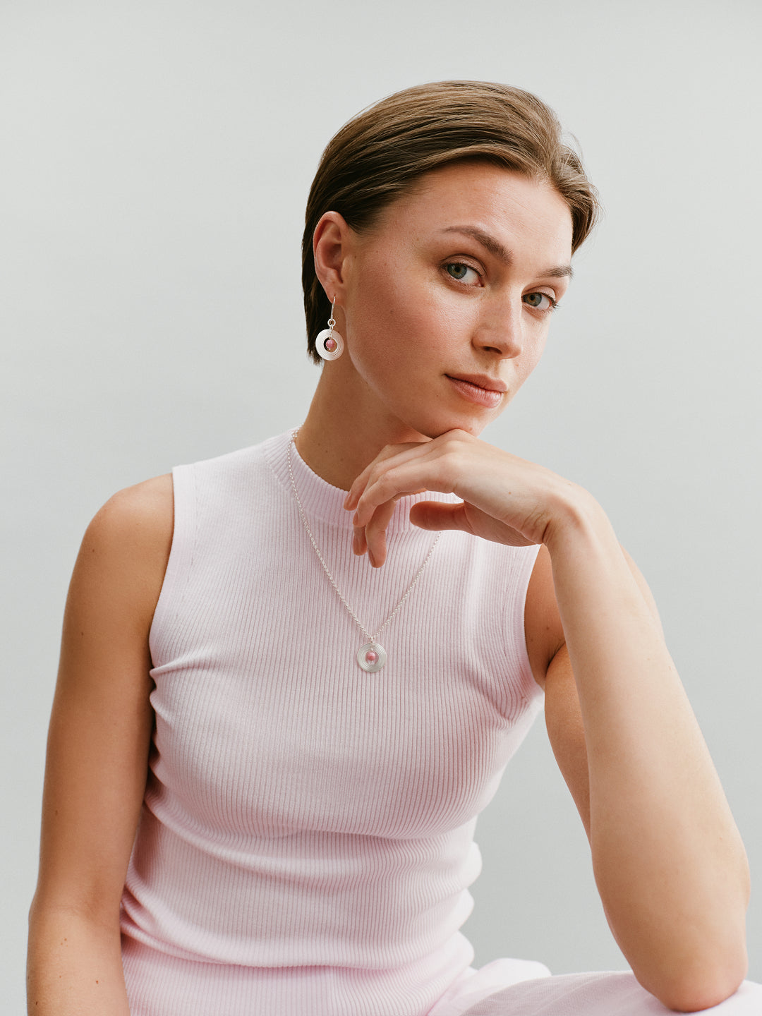Pink Ribbon 2026 Kosmos Set with Stud Earrings