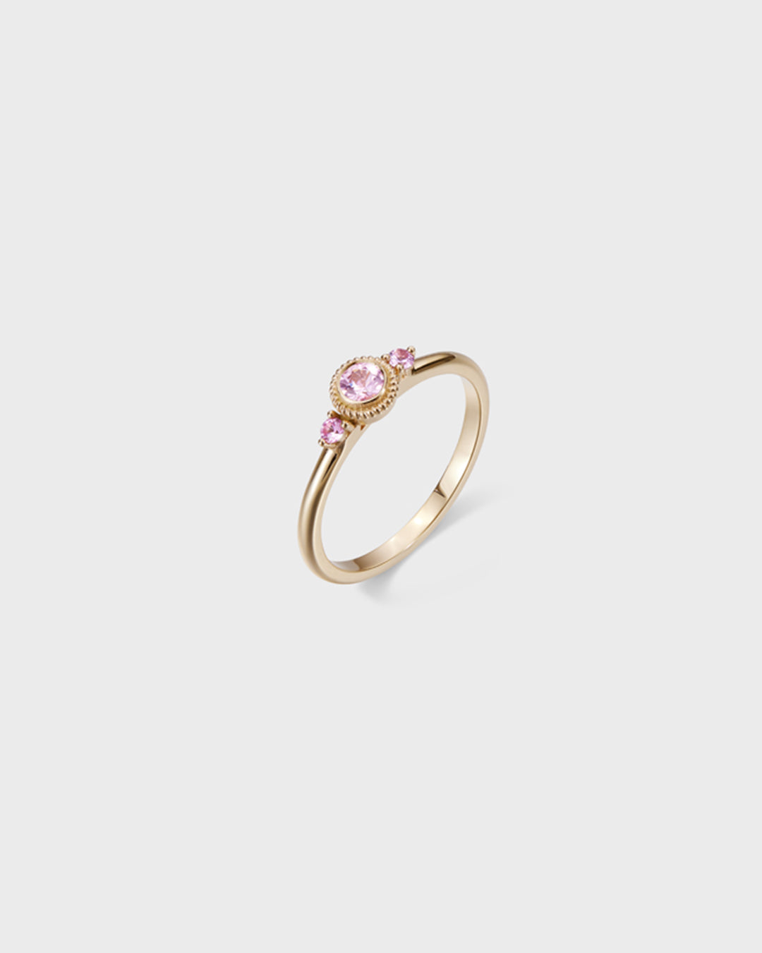Beloved Diamond Ring 3 stones pink gold
