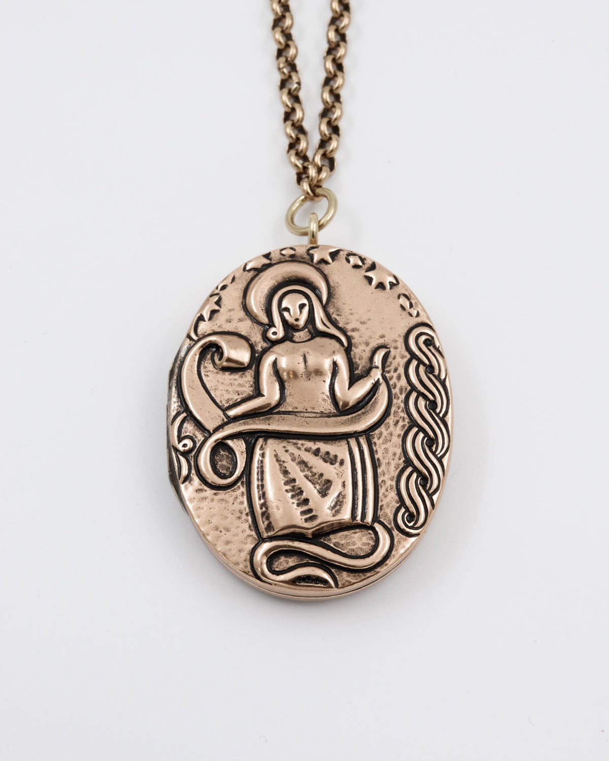 Pidetty Madonna-medaljonki iso 70 cm pronssi