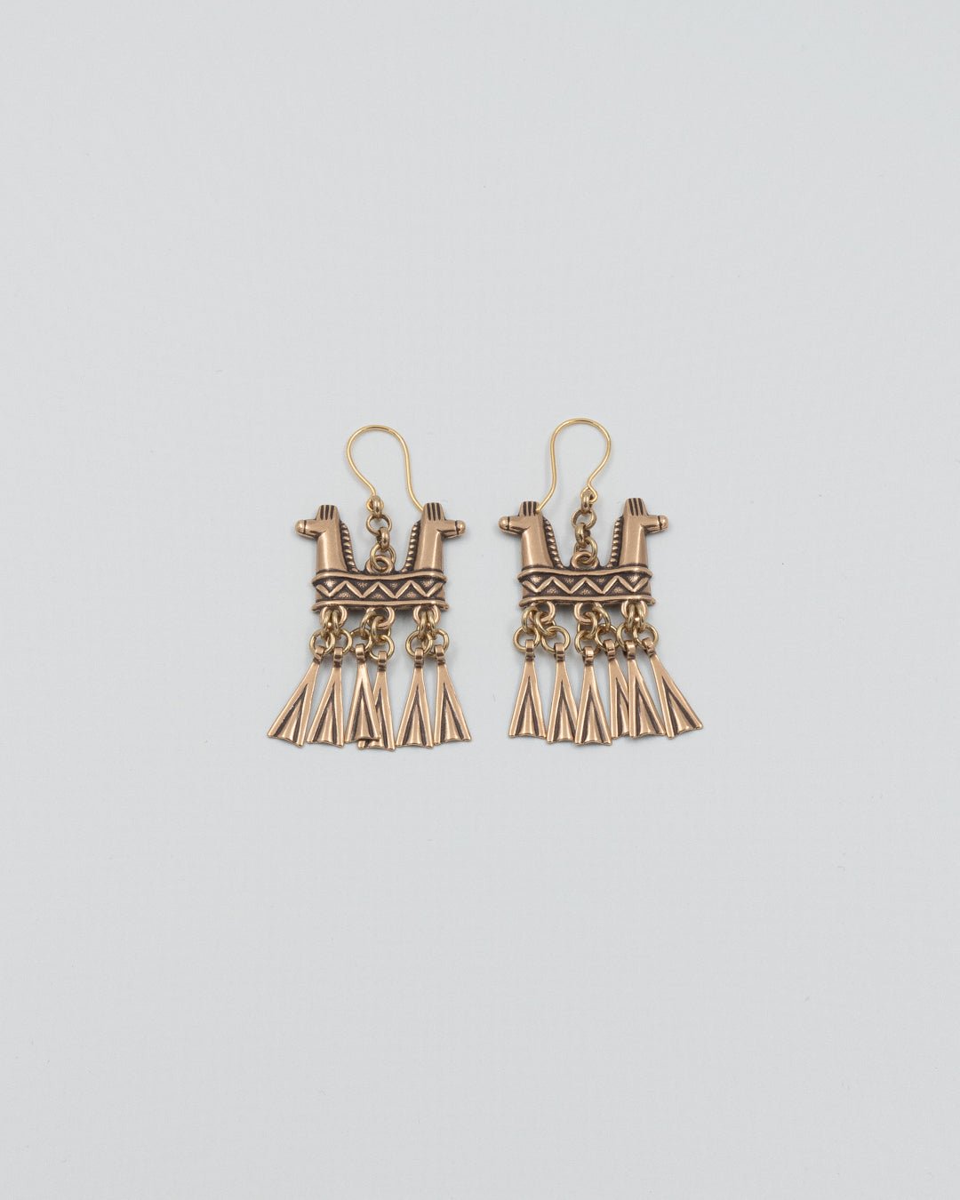 Kept Two-headed horse earrings bronze hook
