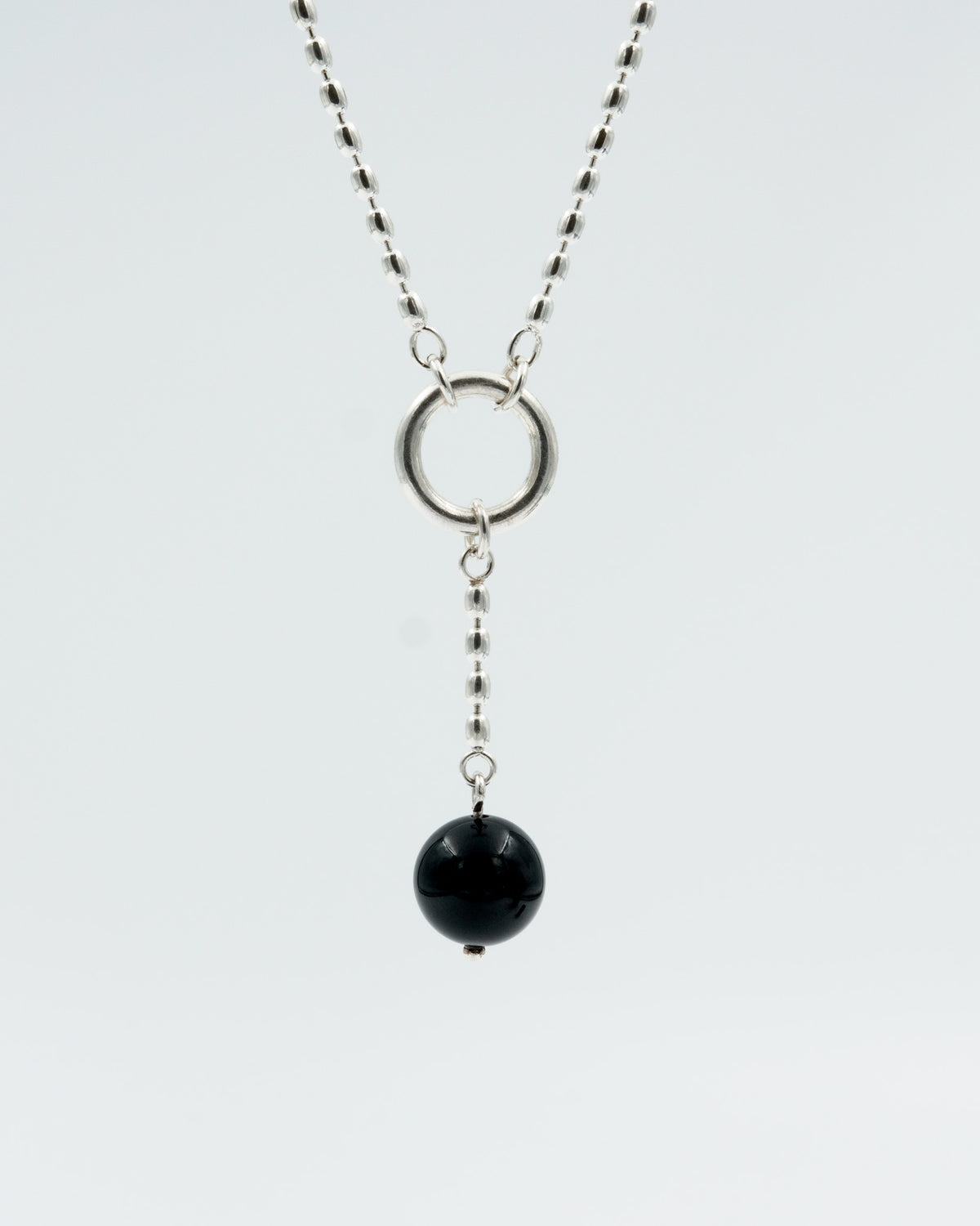 Kept Pore pendant silver 45 cm onyx