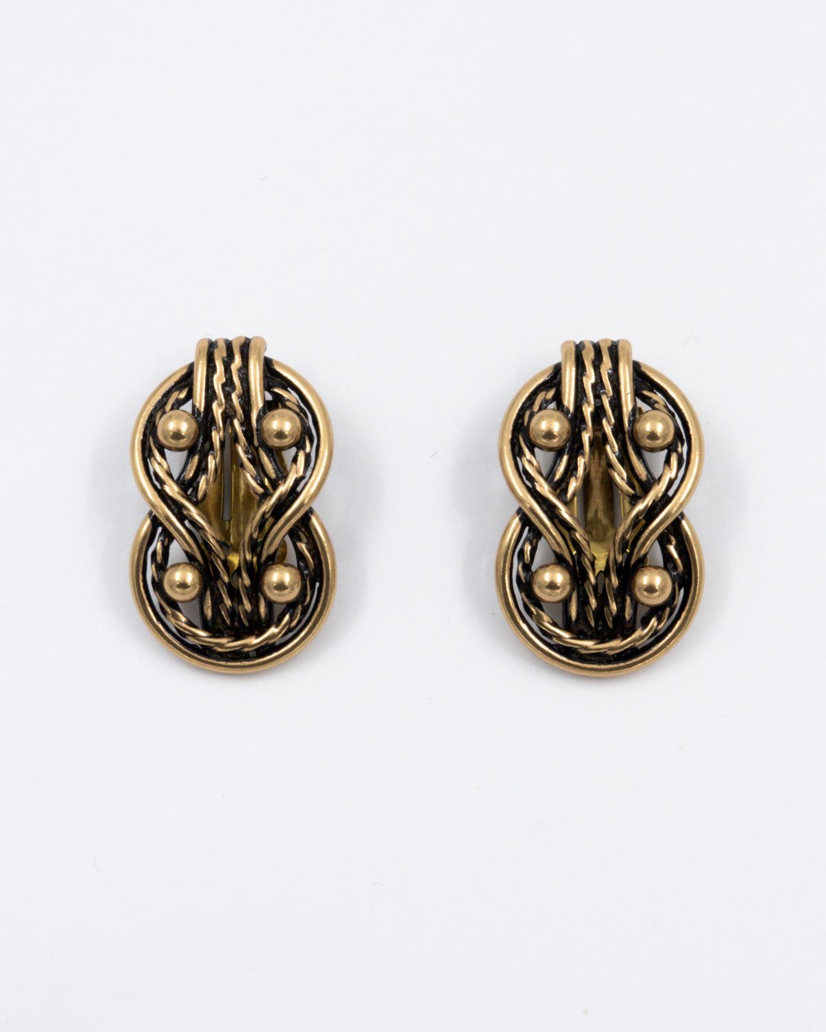 Preloved Teljänneito earrings large bronze clip-on